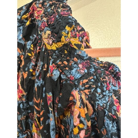 Free People Free Spirit Printed Off-The-Shoulder Bell Sleeve Top Boho Festival S - Picture 7 of 8